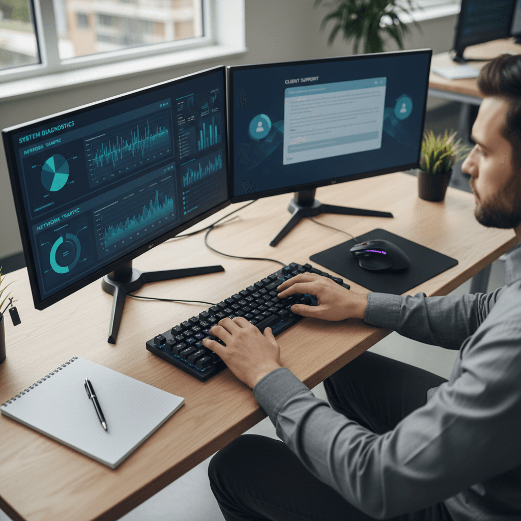 IT technician providing computer support