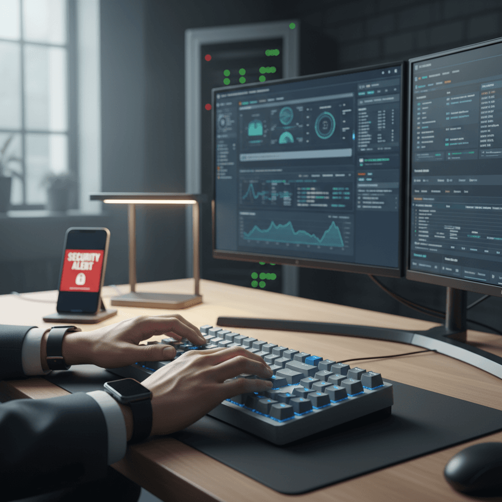 IT specialist at work station